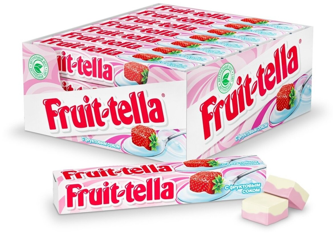 Жевательные конфеты Fruittella Клубничный Йогурт, 41 г х 21 шт - фотография № 1