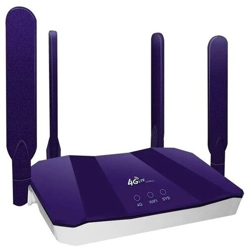 Wi-Fi роутер Fasty с сим-картой / Автонастройка / 4G LTE / Быстрый портативный роутер / Подключение нескольких устройств / (Purple)