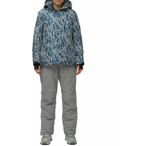 Комплект с брюками  для сноубординга, зимний, силуэт полуприлегающий, утепленный, водонепроницаемый, размер 52, серый