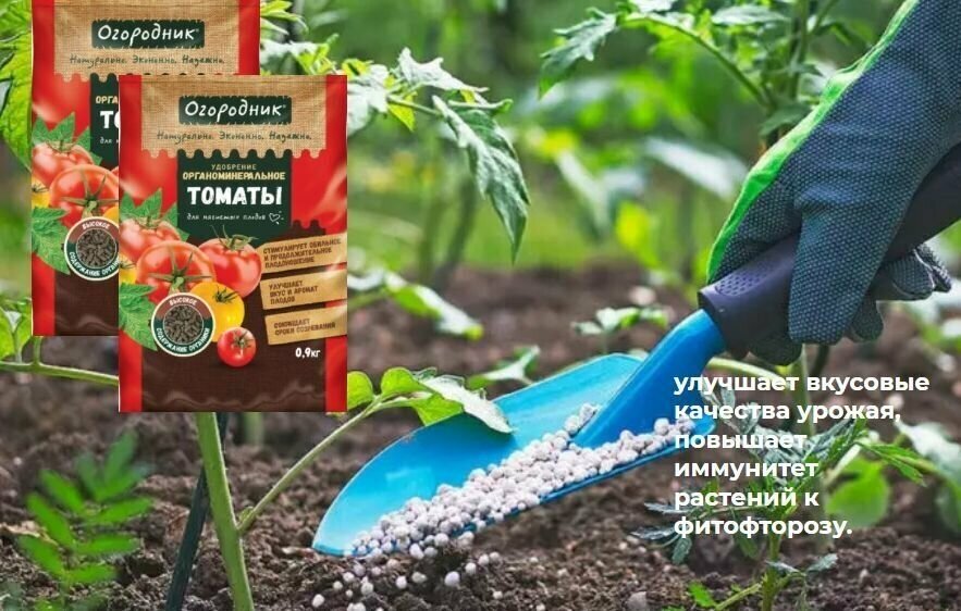 Для томатов 0,9кг Огородник органомин удобрение улучшает рост для томатов и прочих овощей улучшает почву - фотография № 4