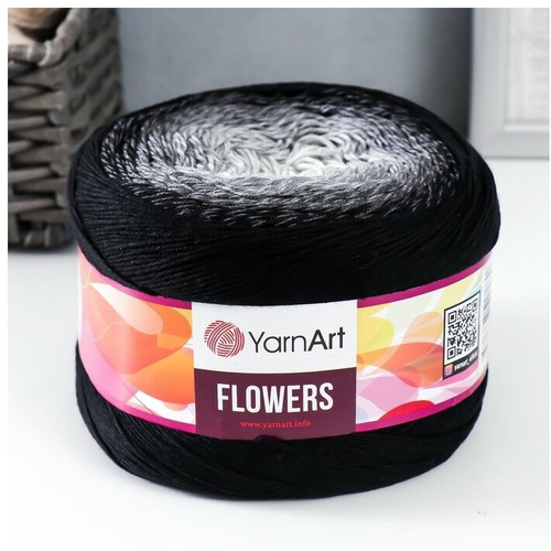 Пряжа YarnArt Flowers, 1 % хлопок, 45 % акрил, 250 г, 1000 м, 1 шт., 253 1000 м