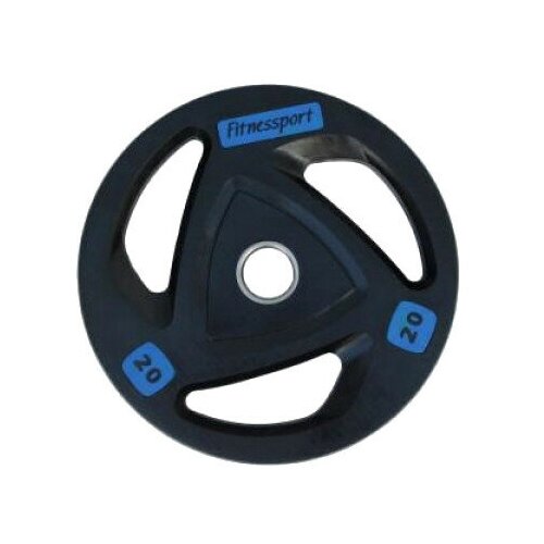 фото Диск олимпийский обрезиненный (fitnessport), черный 20кг. rcp17-20