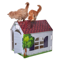Улучшенный картонный домик для кошек и собак из TикТок TikTok, и когтеточка для кошек 207-010, картонный домик для кошки, лежанка для собак Maskbro