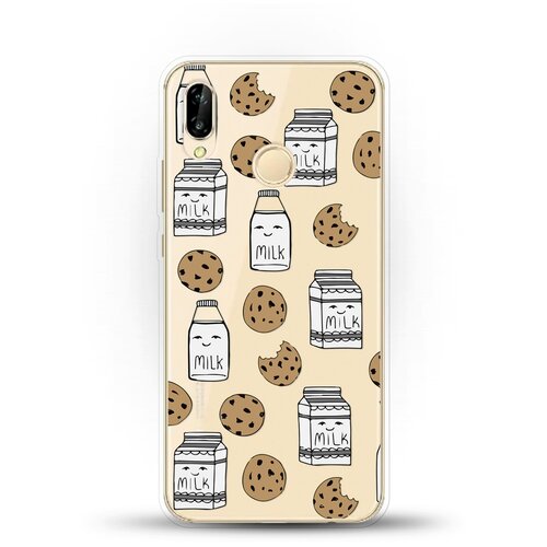 фото Силиконовый чехол молоко и печеньки на huawei p20 lite andy & paul
