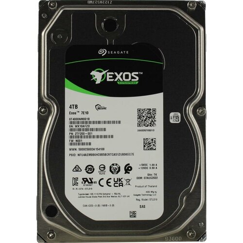 Seagate Жесткий диск SAS 4TB 7200RPM 12GBS ST4000NM001B SEAGATE 1907000₽