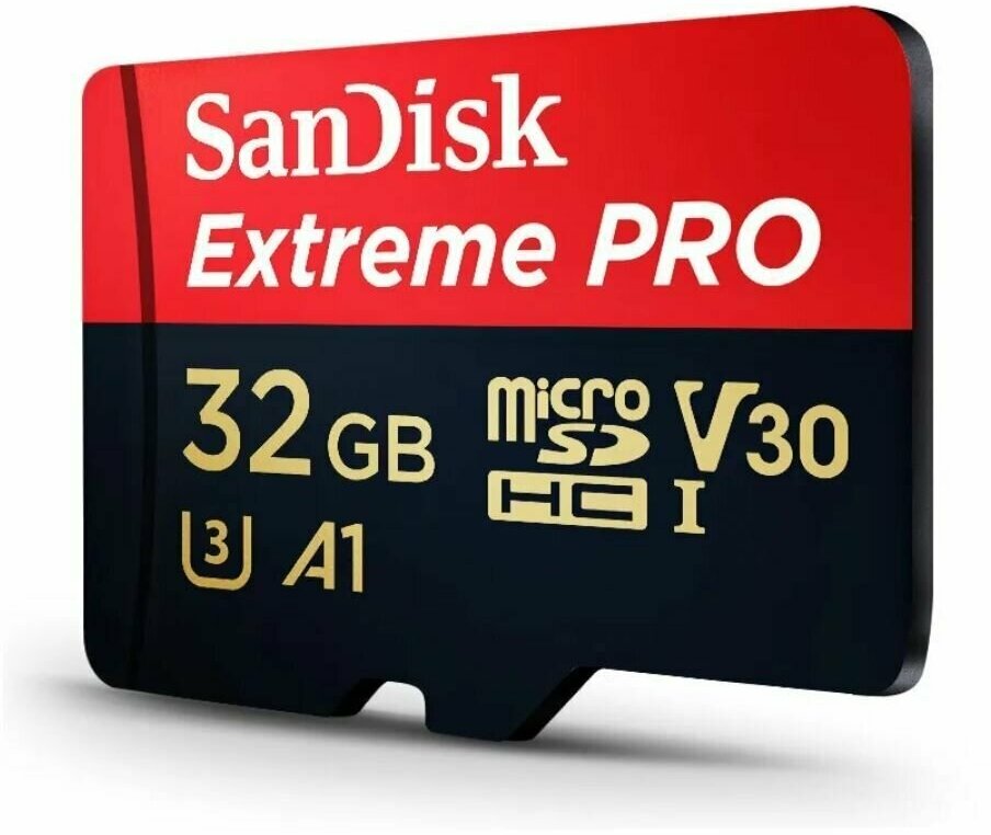 Карта памяти SanDisk Extreme PRO micro + SD адаптер 32GB 100MB/s Class 10 UHS-I (SDSQXCG-032G-GN6MA)