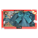 Набор оригинальной детской куклы Эмили и нарядной юбочкой с аксессуарами / Большая дизайнерская кукла в подарок для девочек от 3 лет / 28 см - изображение