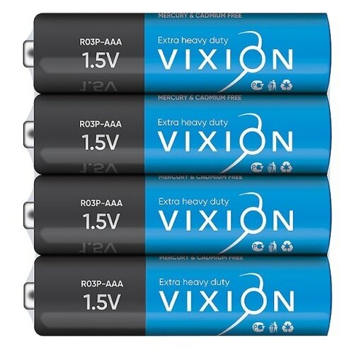 Батарейка Vixion солевая R03P - AAA (плёнка 4шт)