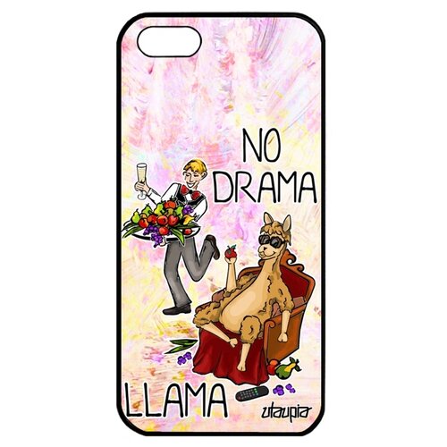 фото Чехол для мобильного apple iphone 5 5s se, "no drama lama" шутка лама без напрягов utaupia