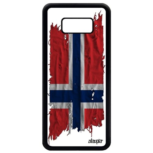 фото Чехол на samsung galaxy s8 plus, "флаг норвегии на ткани" страна патриот utaupia