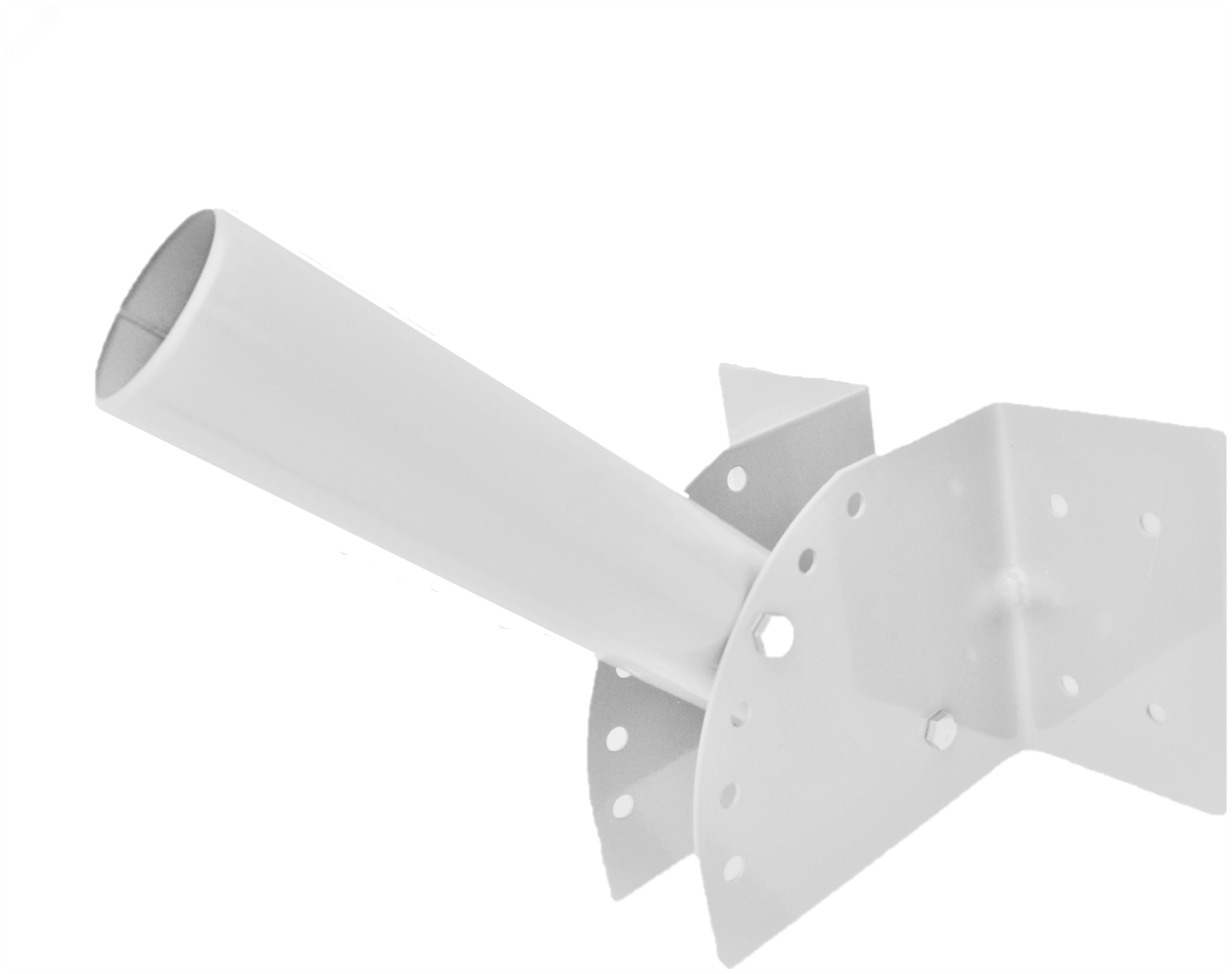 Кронштейн настенный регулируемый угол наклона диаметр трубы 45мм белый для уличного светильника | код 00027 | Переноска (1 шт.)