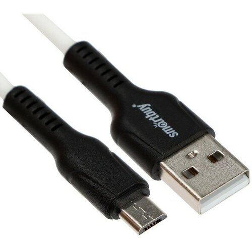 Кабель Smartbuy S21, microUSB - USB, 2.4 А, 1 м, зарядка + передача данных, белый кабель для зарядки и передачи данных s25 microusb белый 3а soarer tpe 1 м smartbuy ik 12 s25w