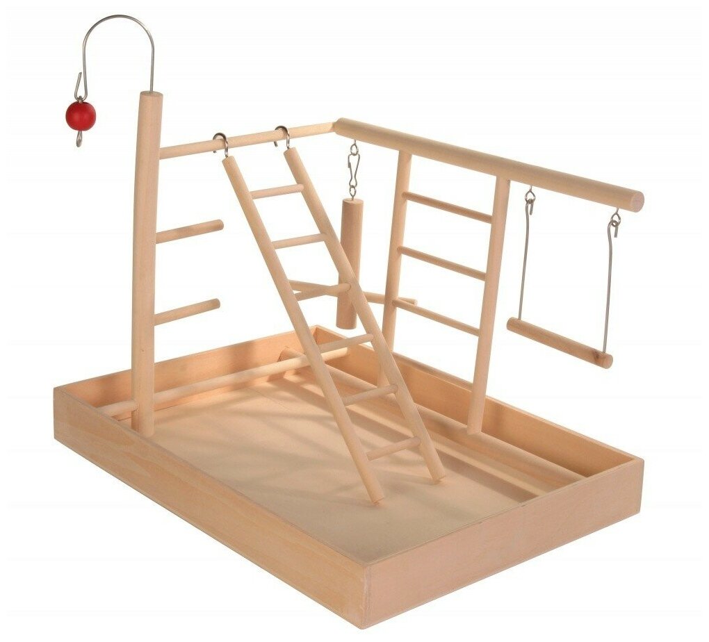 Площадка для попугая Trixie Wooden Playground, размер 34x26x25см. - фотография № 1