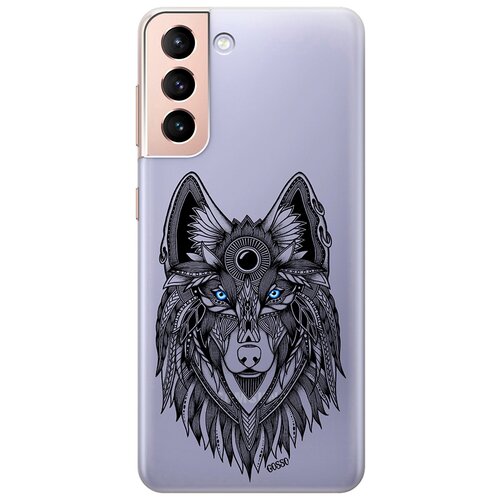 ультратонкий силиконовый чехол накладка для samsung galaxy a01 с 3d принтом grand wolf Ультратонкий силиконовый чехол-накладка ClearView 3D для Samsung Galaxy S21 с принтом Grand Wolf