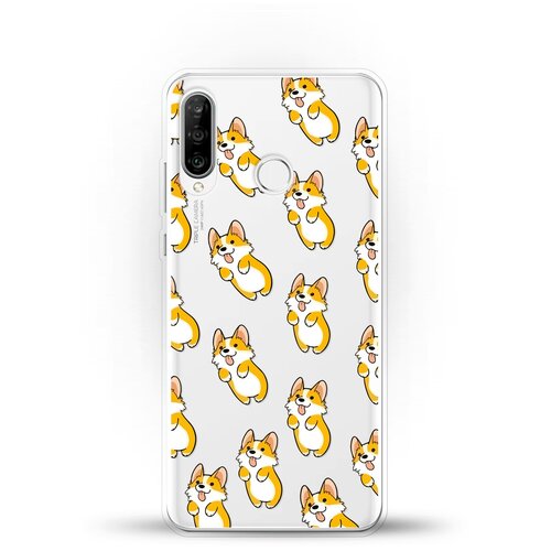 фото Силиконовый чехол узор из корги на huawei nova 4e andy & paul