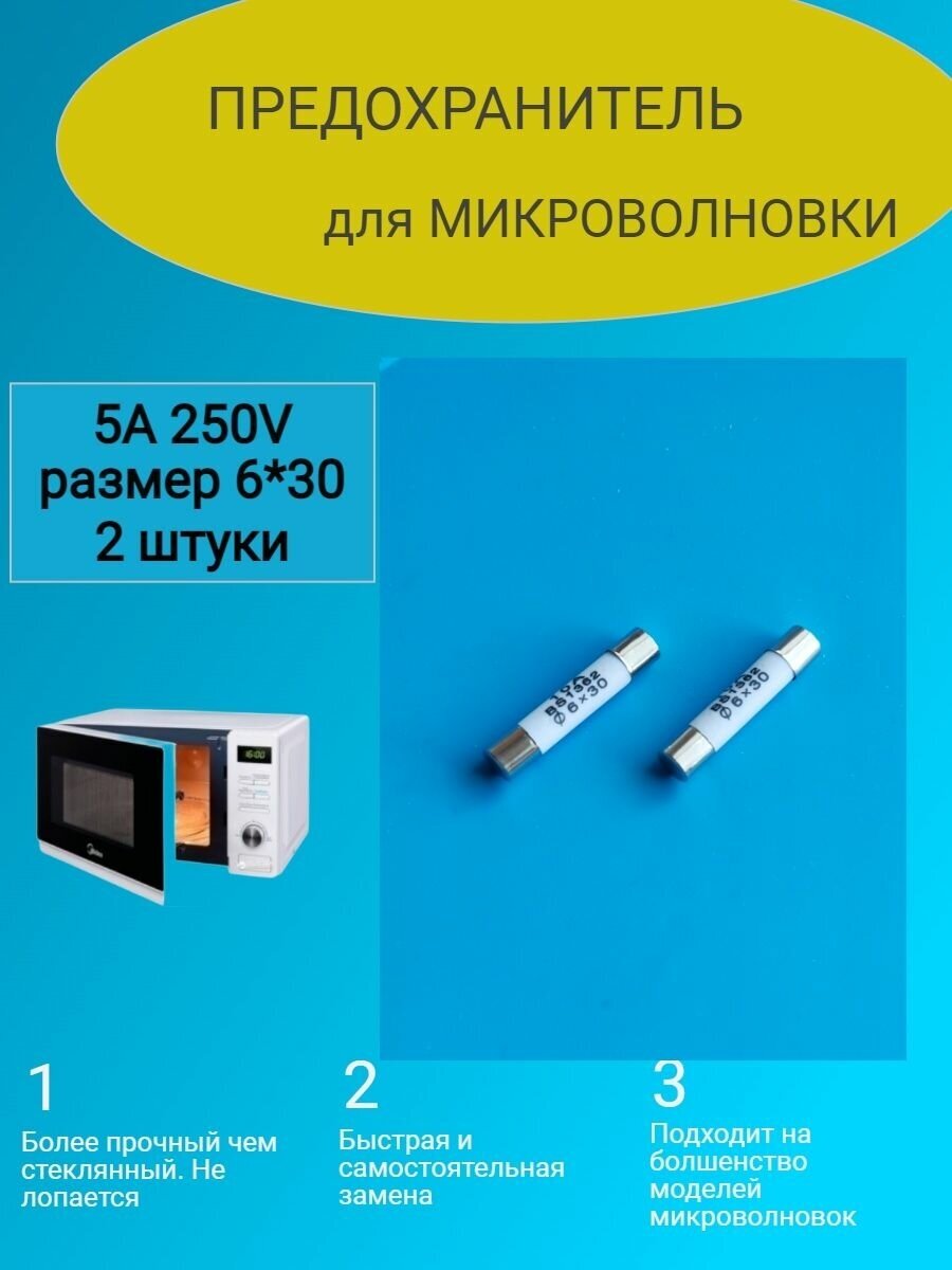 Предохранитель СВЧ 5 А 250В 2 шт