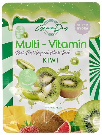 Grace Day Маска тканевая с экстрактом киви Multi-vitamin Kiwi Mask Pack, 27мл