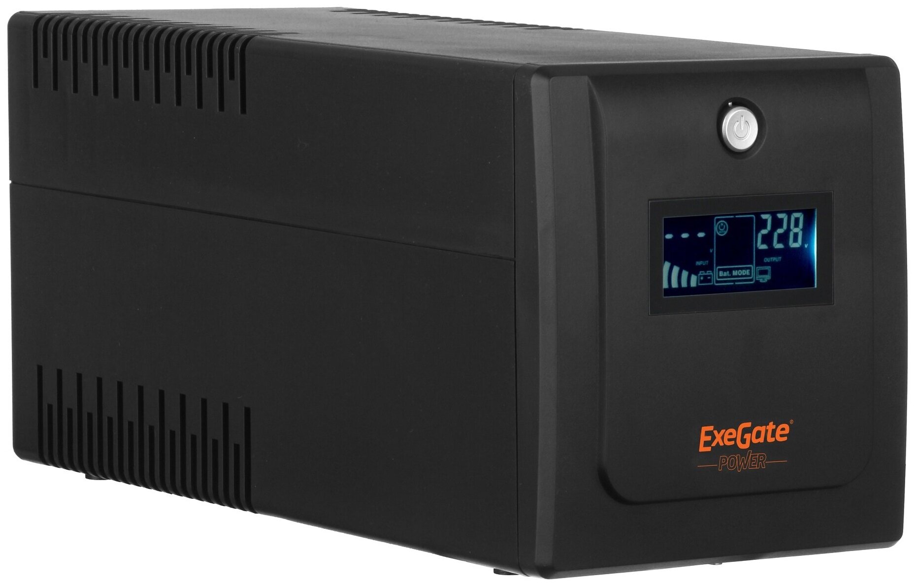 Источник бесперебойного питания EXEGATE Power Smart ULB-1000.LCD.AVR.2SH.RJ.USB <1000VA/550W, LCD, AVR, 2*Schuko,RJ45/11,USB, Black>