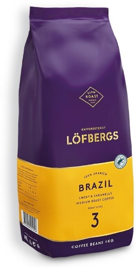 Lofbergs Кофе в зёрнах Lofbergs Brazil 1кг