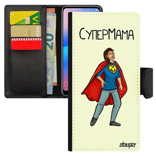 фото Чехол книжка на телефон xiaomi redmi 6a, "супермама" семья юмор utaupia