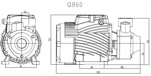 Насос поверхностный Qmax= 2,1м3/ч Hmax=35м PUMPMAN QB60 - фотография № 6