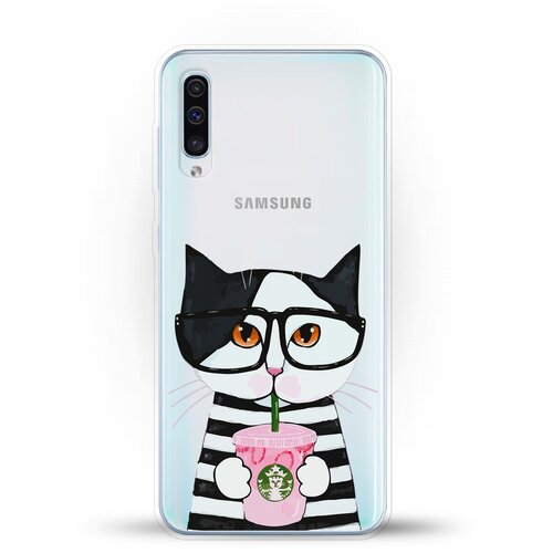 фото Силиконовый чехол кот в очках на samsung galaxy a50s andy & paul