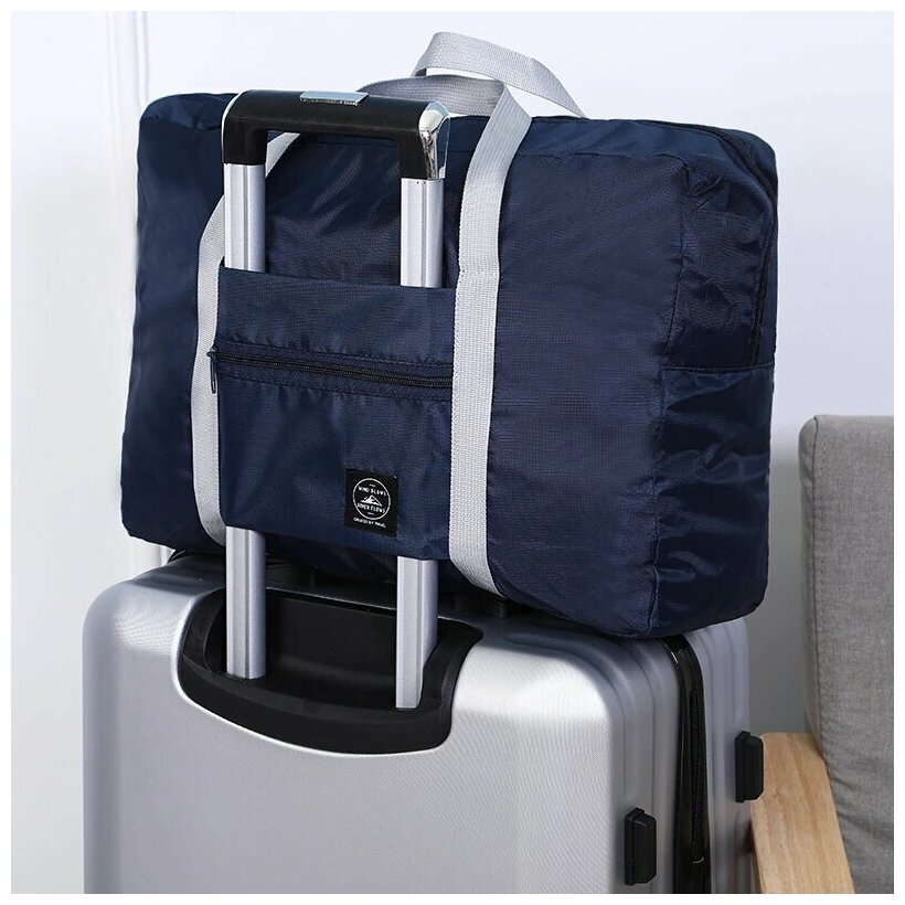 Складная дорожная сумка, сумка трансформер на чемодан, хозяйственная сумка для тренировок Homium Travel Comfort, синяя - фотография № 1