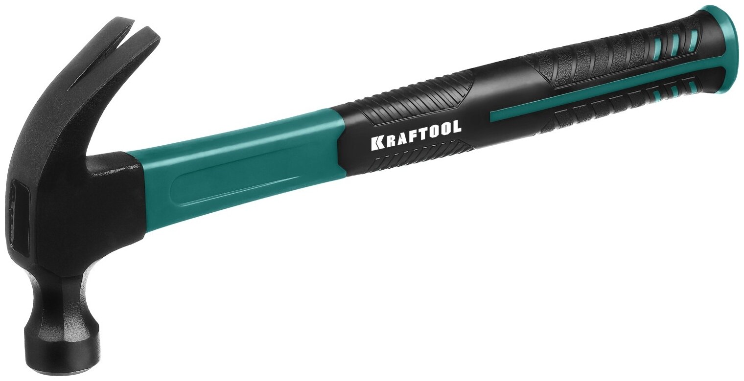 Kraftool Fiberglass 560 г молоток-гвоздодёр столярный c фиберглассовой рукояткой .