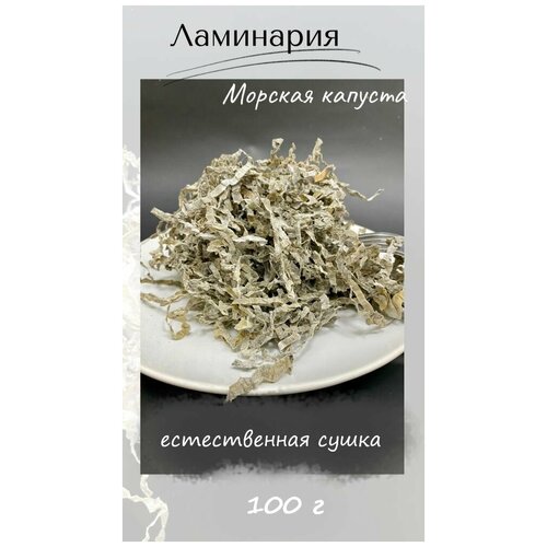 Сушеная морская капуста - ламинария 100 г / Водоросли пищевые