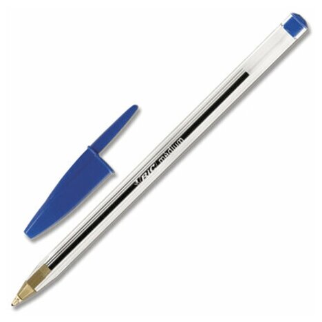 Ручки шариковые BIC набор 4 шт, Cristal original, пластиковая упаковка с европодвесом, синие