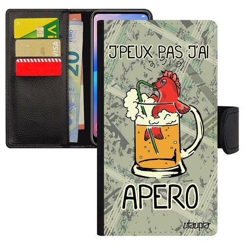 фото Чехол-книжка на мобильный iphone 7, "не могу - у меня аперитив!" комикс карикатура utaupia