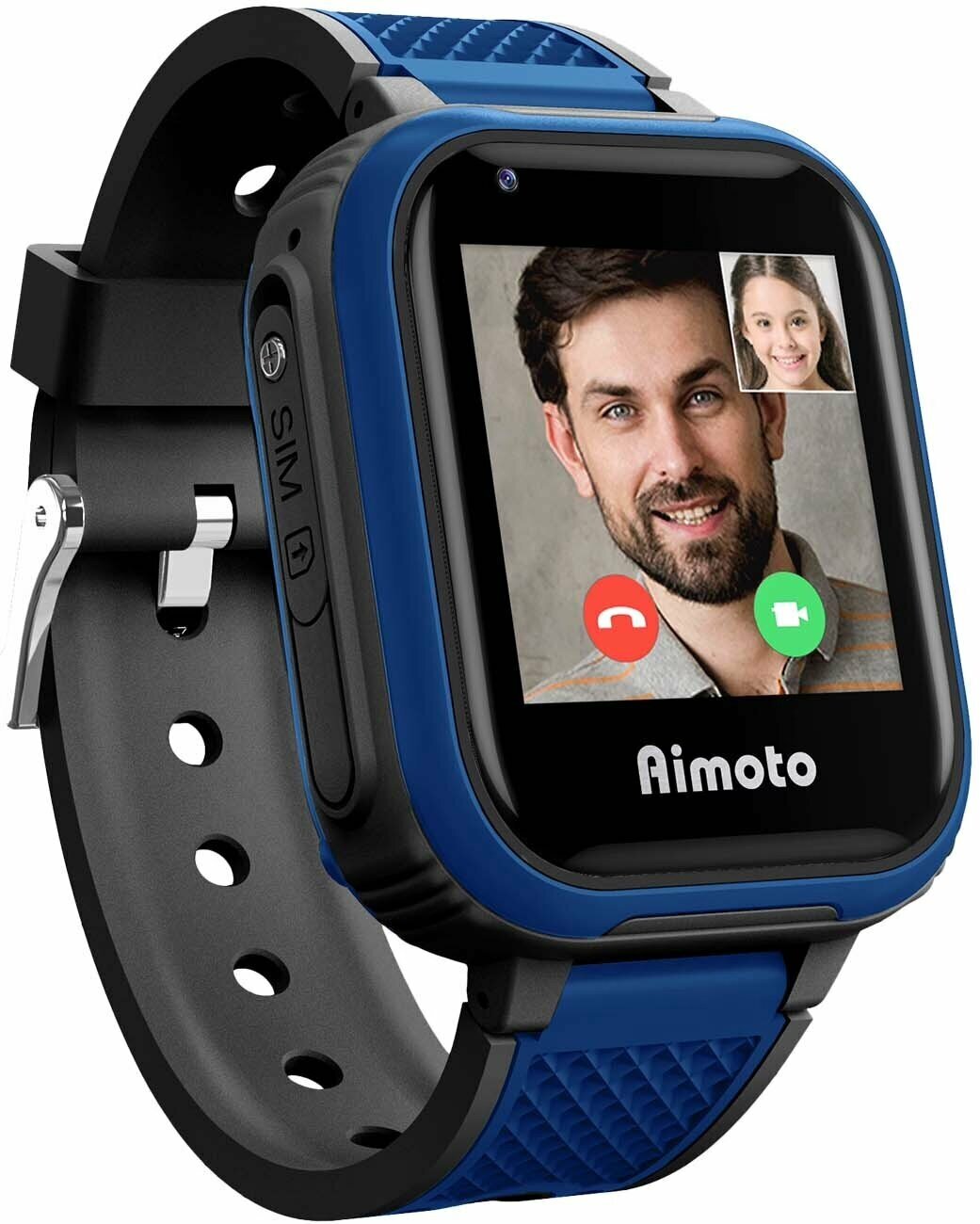 Смарт-часы КНОПКА ЖИЗНИ Aimoto Pro Indigo 4G, 1.44", черный/синий / черный/синий [9500102] - фото №3