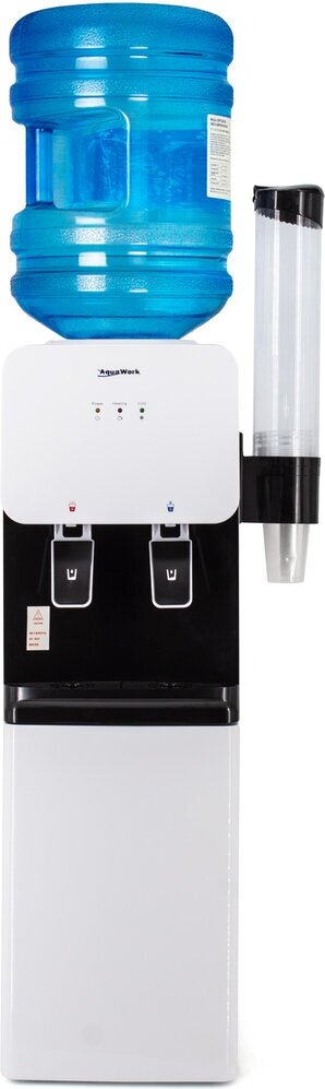 Кулер для воды напольный Aqua Work 24-LD бело-черный с нагревом и охлаждением - фотография № 4