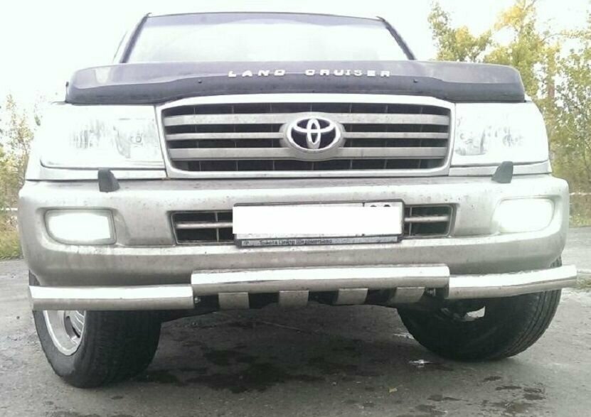 Защита бампера перед одинарная с защитой TY2307 АJ1 TOYOTA LAND CRUISER FJ-100 1998-2006г CASHIDE