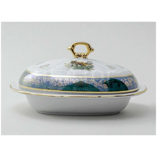 Масленка и крышка Охота Зеленая Мария-Тереза