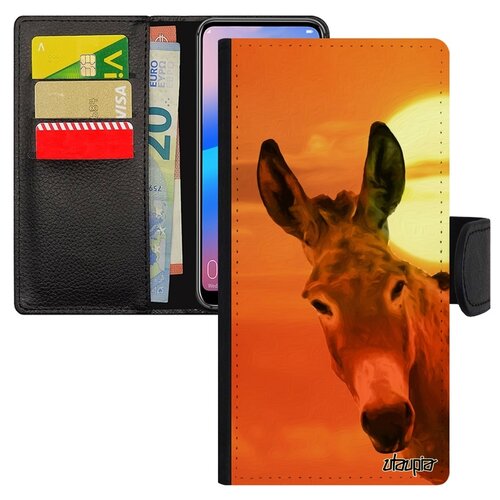 фото Чехол книжка на смартфон хуавей p20 про французский дизайн осел ишак лошак utaupia