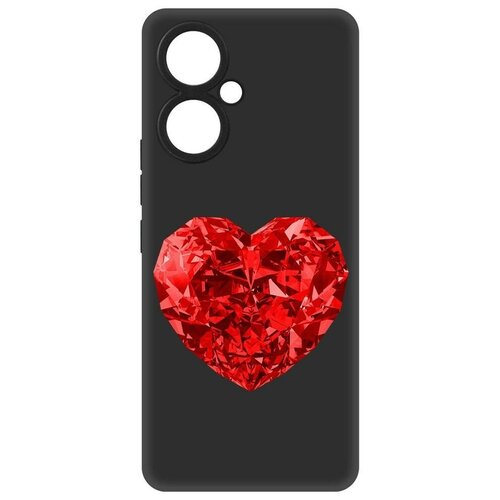 Чехол-накладка Krutoff Soft Case Рубиновое сердце для TECNO Camon 19 Pro черный чехол накладка krutoff soft case рубиновое сердце для tecno pop 7 черный