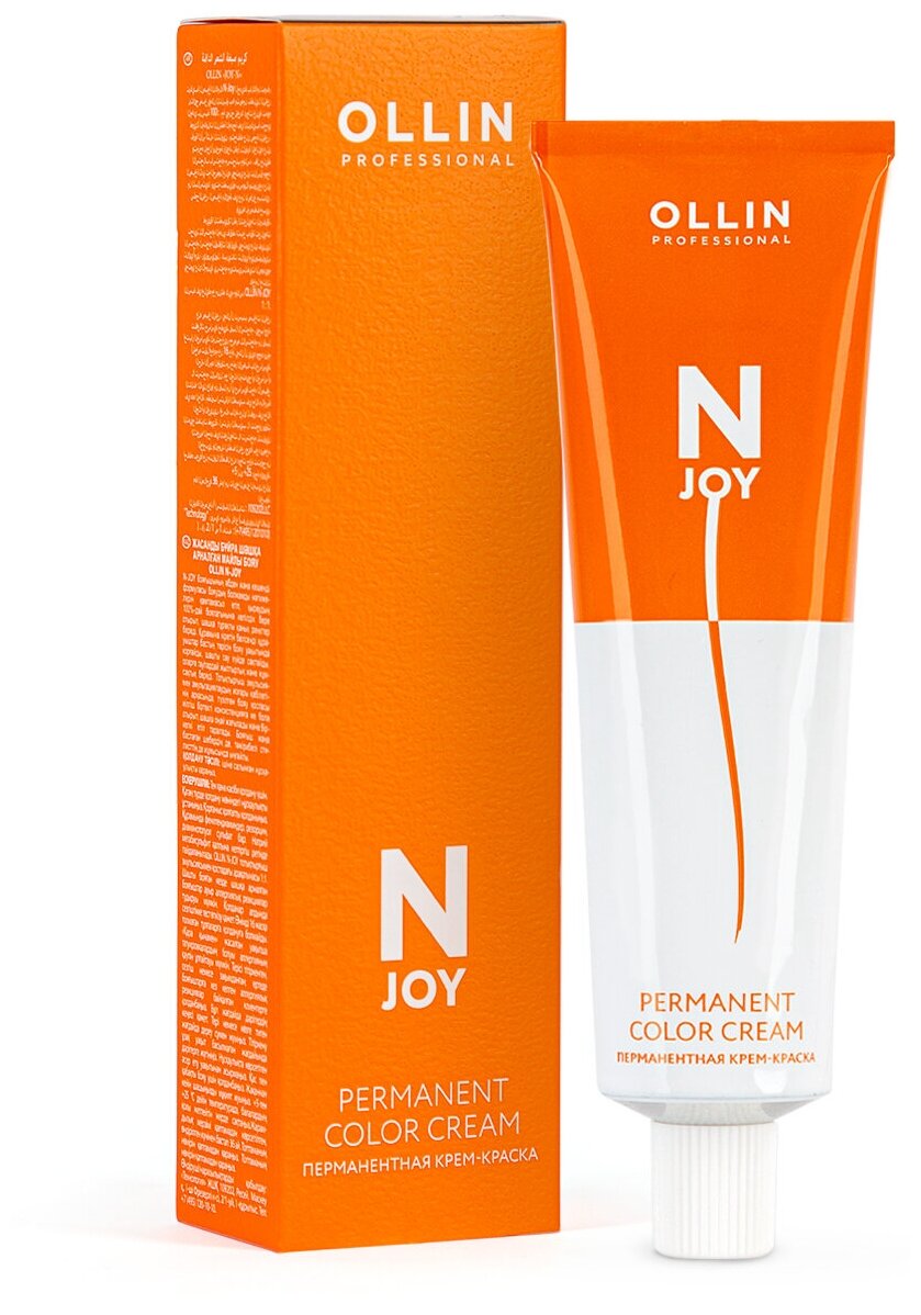 OLLIN Professional Стойкая крем-краска для волос N-Joy Color Cream, 7/28 русый фиолетово-синий, 100 мл - фотография № 5