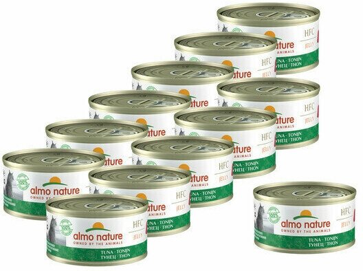 Almo Nature Консервы для Кошек "Тунец в желе" (HFC Adult Cat Tuna Jelly) 0,07 кг х 12 шт.