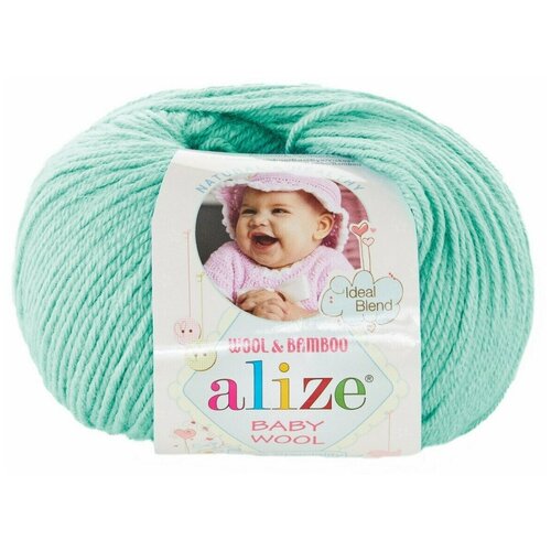 Пряжа Alize Baby Wool водяная зелень (19), 40%шерсть/20%бамбук/40%акрил, 175м, 50г, 5шт