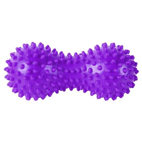 Мяч массажный двойной, форма арахис для снятия триггеров (фиолетовый), 15*7 см