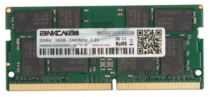 Memory Module / Модуль памяти Ankowall SODIMM DDR4 16GB 2400 MHz PC4-19200