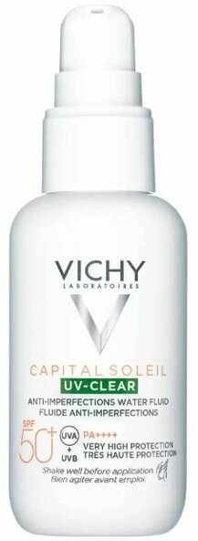 Vichy Капиталь Солей UV-Clear Невесомый солнцезащитный флюид для лица против несовершенств SPF50+ 40мл