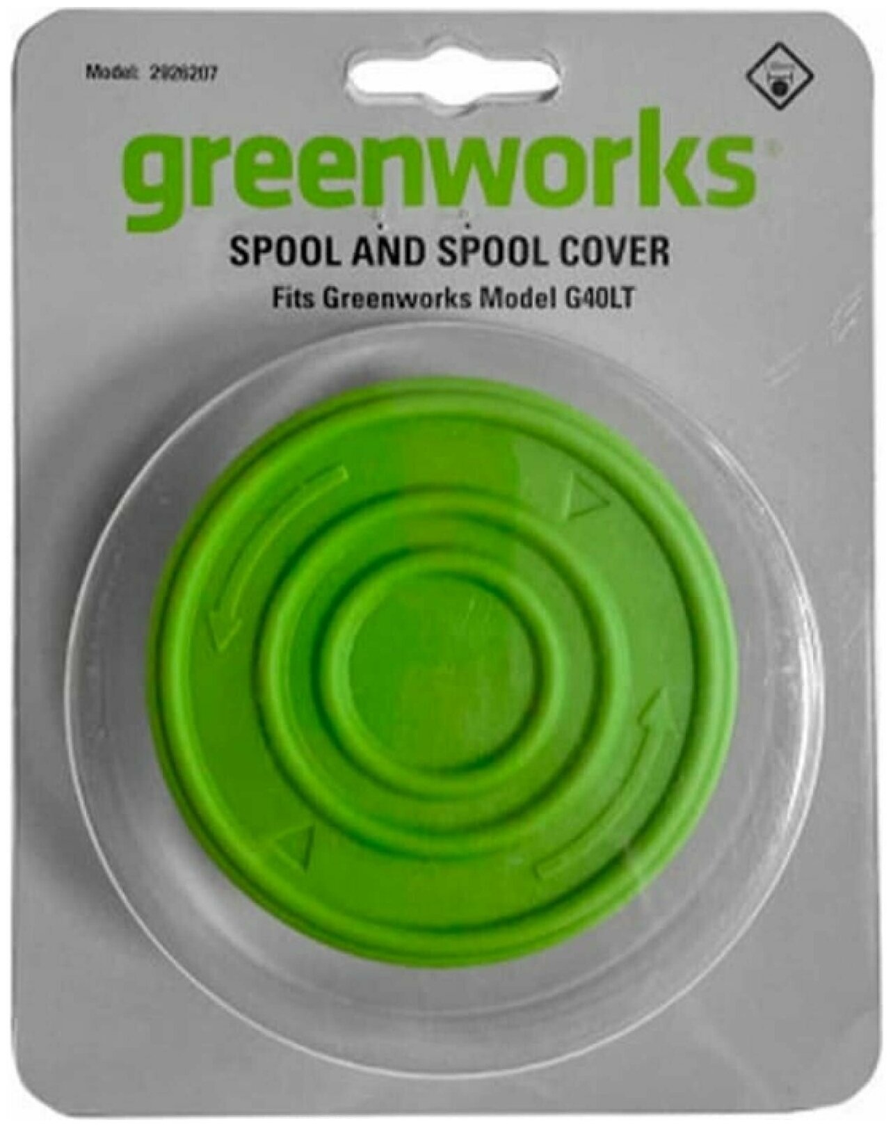 Комплект шпуля с леской 165 с зеленой крышкой катушки GreenWorks 2926207 подарок на день рождения мужчине любимому папе дедушке парню