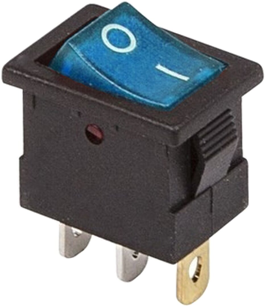 Выключатель клавишный Rexant Mini ON-OFF синий с подсветкой (12В 15А (3с)) {36-2171} - фотография № 1
