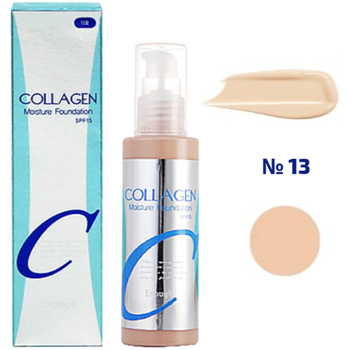 Enough Тональный крем с Коллагеном Collagen Moisture Foundation SPF 15, 100 мл enough тональный крем collagen moisture foundation spf 15 100 мл 100 г оттенок 13