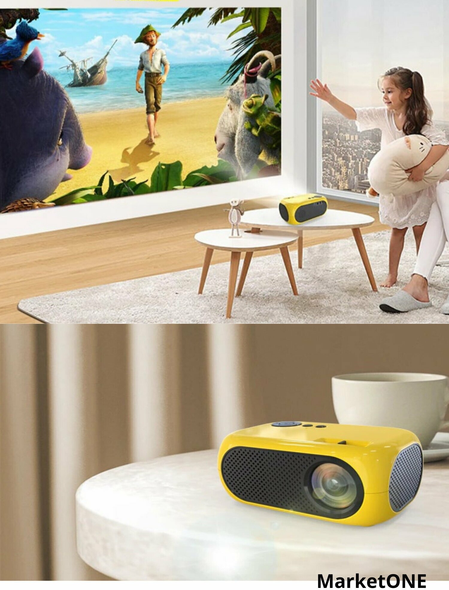 Минипроектор для фильмов/Портативный видеопроектор для дома и дачи/Проектор для фильмов маленький