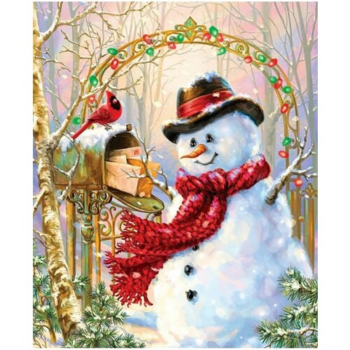 Картина по номерам Снеговик почтальон 40х50 см АртТойс