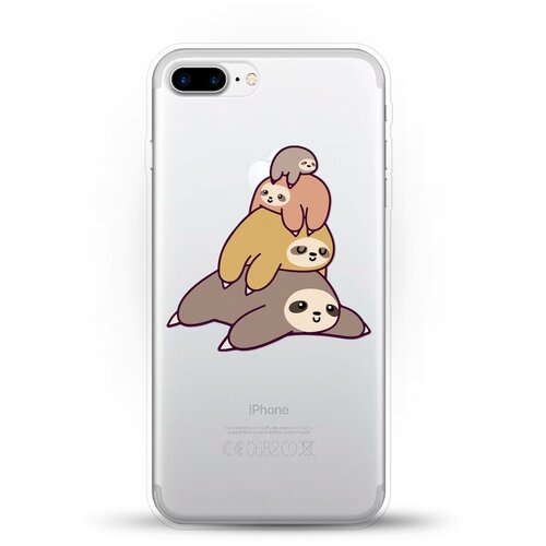 фото Силиконовый чехол 4 ленивца на apple iphone 8 plus andy & paul