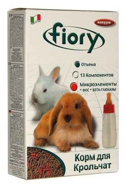Корм для крольчат Fiory Puppypellet , 850 г, молоко, травы, дрожжи